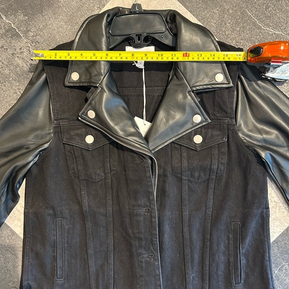 NWT - Dear John Eden in Amersterdam Black Leather and Denim Moto Jacket - Large - Picture 5 of 7